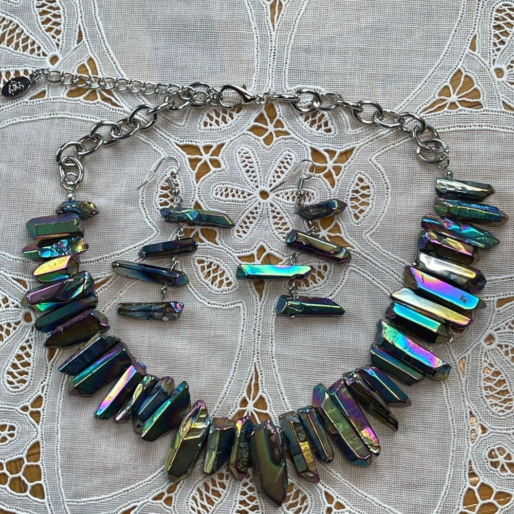 Rainbow titanium necklace & earring set gorgeous colors! - Picture 11 of 11